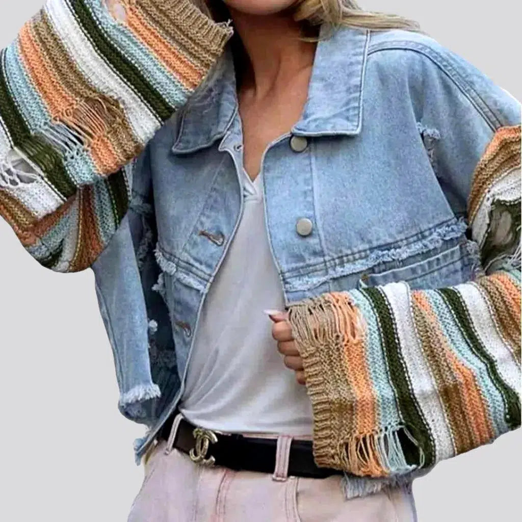 Grunge distressed denim jacket
 for women | Jeans4you.shop