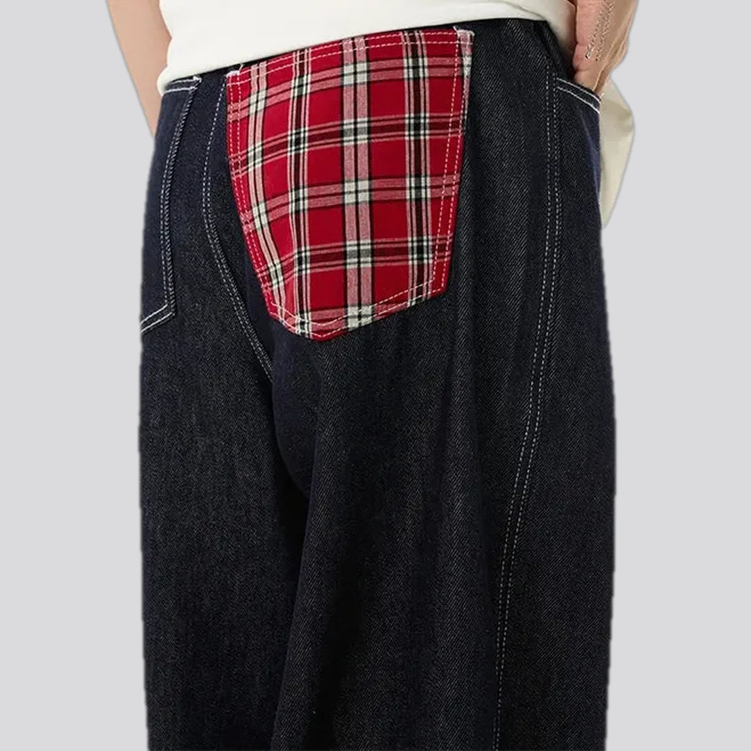 90s style checkerboard slouchy men's jeans