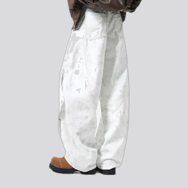 Slouchy fit with metal studs men's jean pants