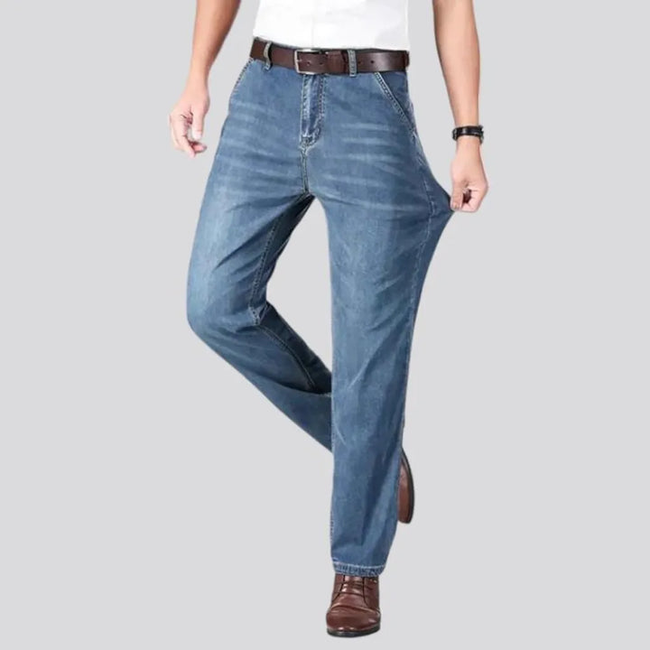Whiskered men's straight jeans