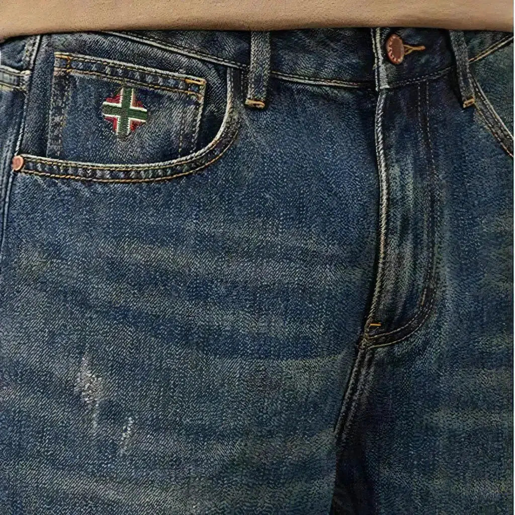 Whiskered fashion jeans
 for men