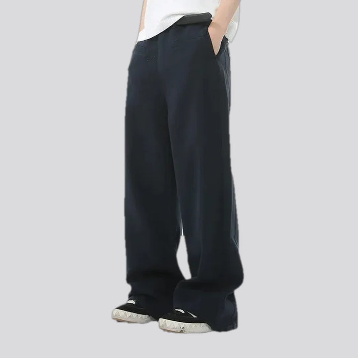 Baggy casual midweight jean pants for men