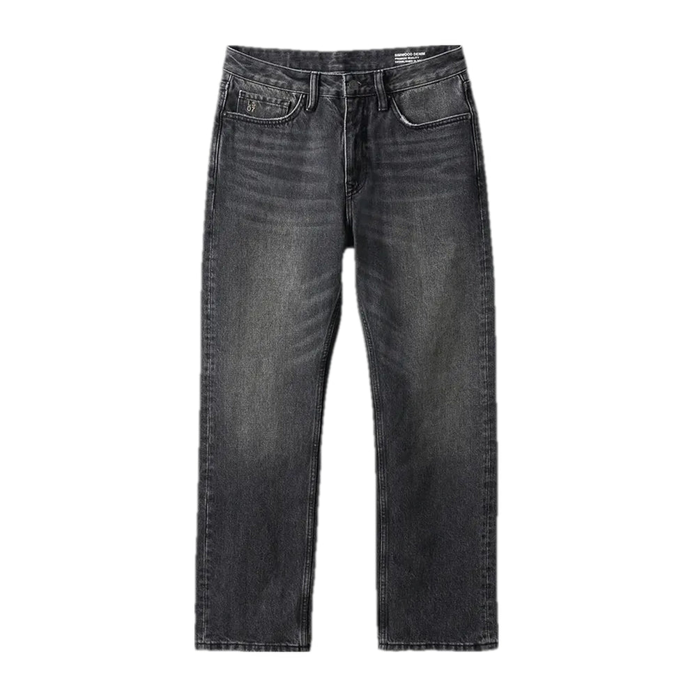 Casual Straight Stonewashed Men's Jeans - Grey