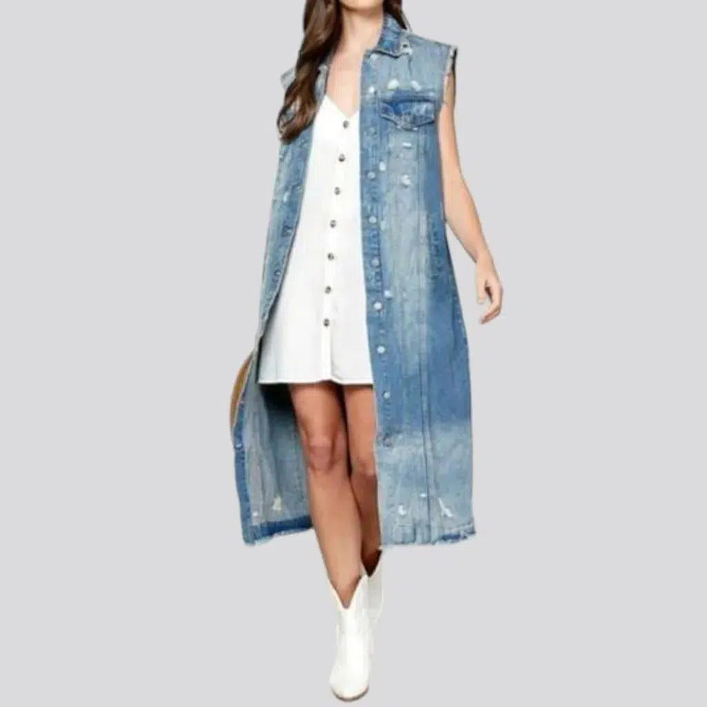 Distressed vintage denim jacket