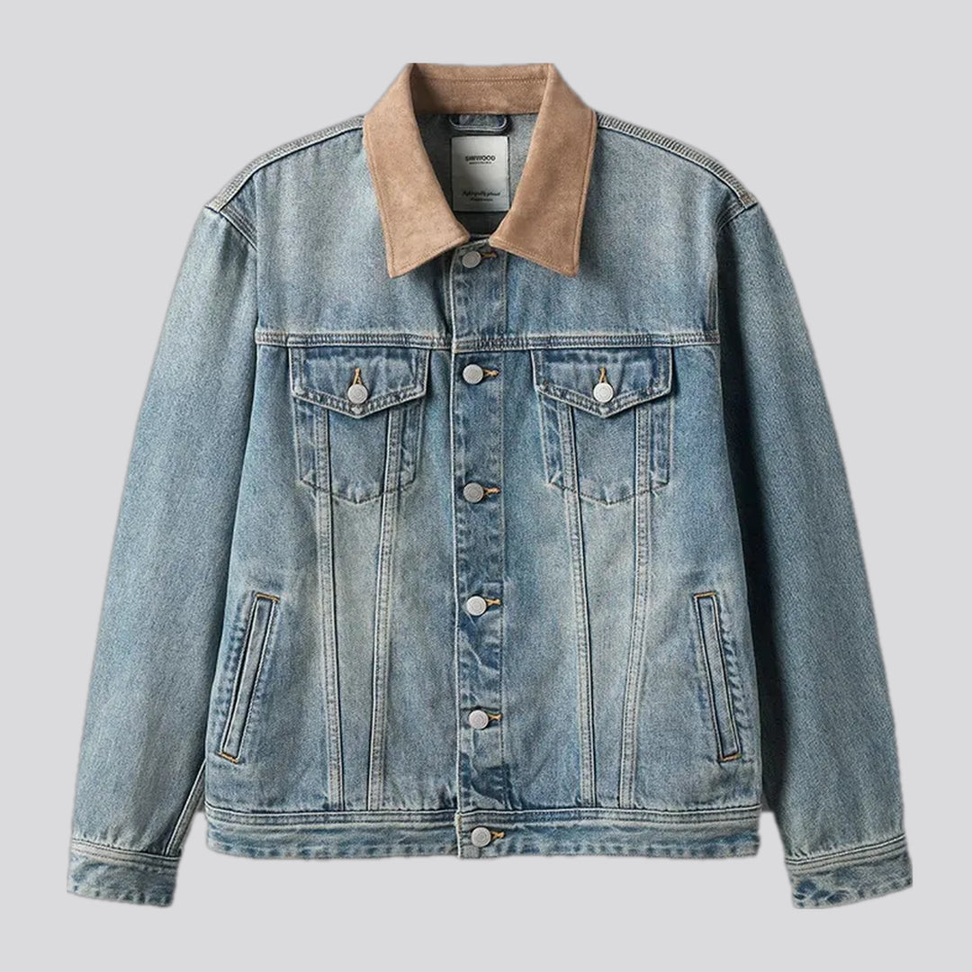 Embroidered Men's Jean Trucker Jacket | Jeans4you.shop
