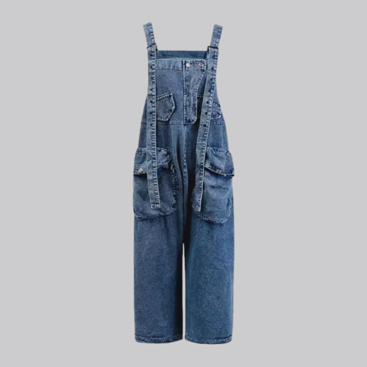 Voluminous cargo jean jumpsuit | Jeans4you.shop
