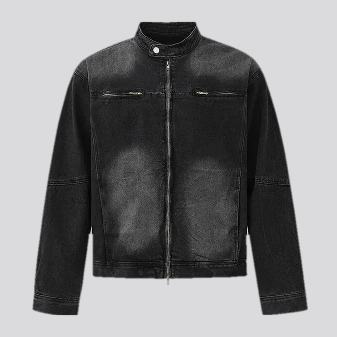 Washed Out Biker Men's Jean Jacket | Jeans4you.shop